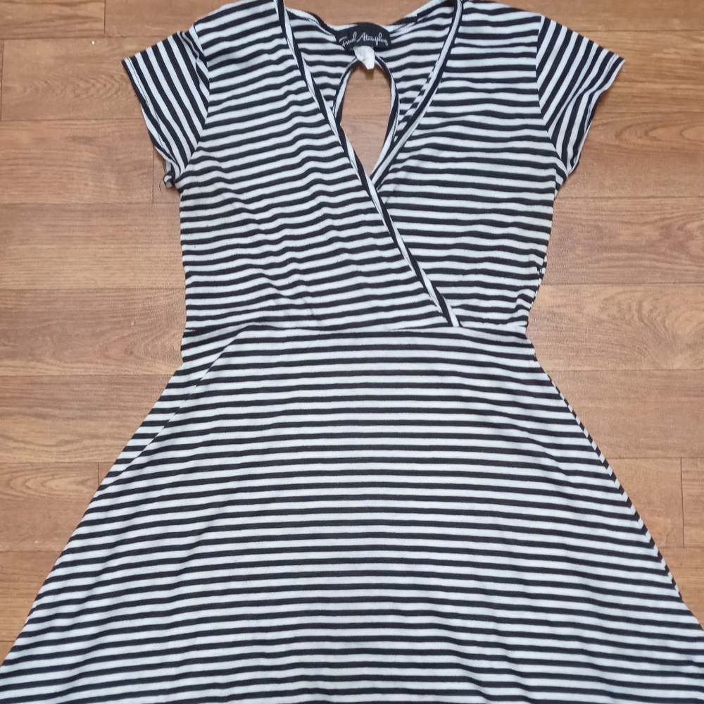 Striped black and white dress
